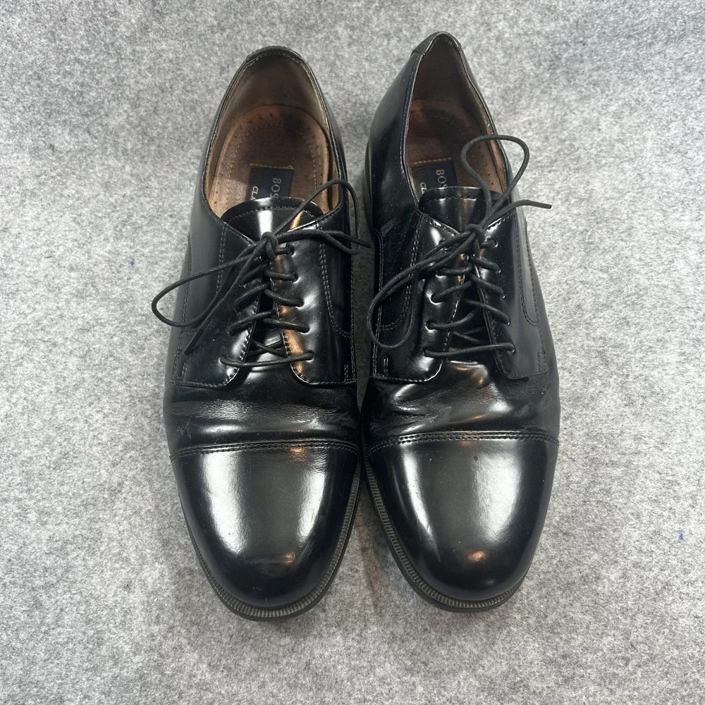 Bostonian Classics First Flex Oxford 9M Black Leather Cap Toe Dress Shoes